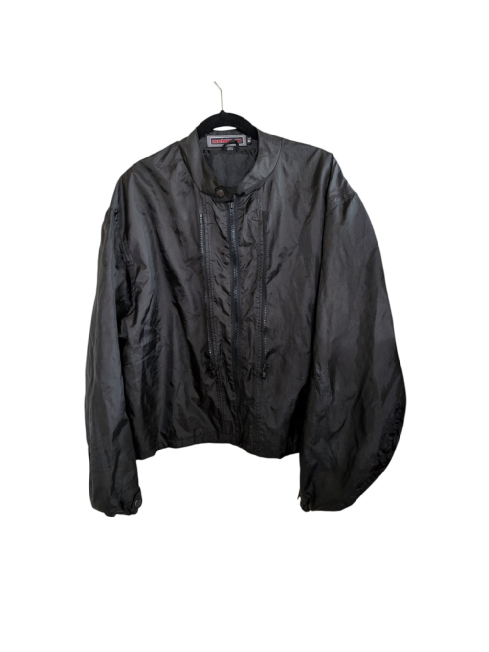 MotoBoss Mens Sz XL Motorcycle Jacket Liner Black Detachable Windbreaker